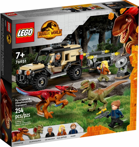 LEGO® Jurassic World 76951 - Pyroraptor & Dilophosaurus Transpor