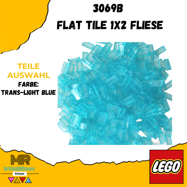 LEGO® 3069b Fliese 1x2 transparent hellblau (Trans-Light Blue)