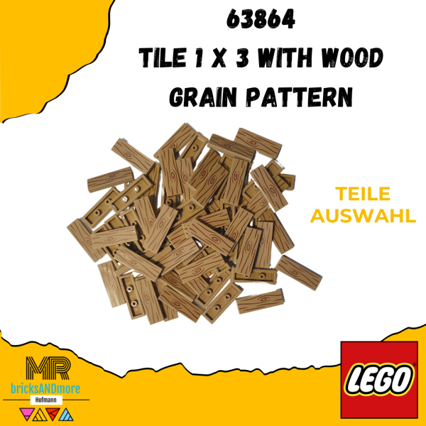 LEGO® 63864 Fliese / Tile 1 x 3 with Wood Grain Pattern - Farbe: Dark Tan