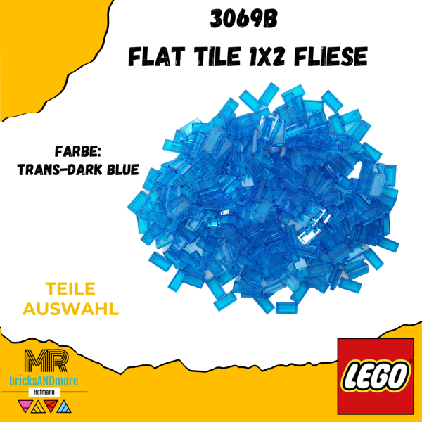 LEGO® 3069b Fliese 1x2 transparent dunkelblau (Trans-Dark Blue)