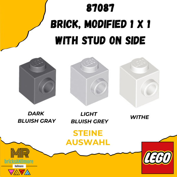 LEGO® 87087 Brick, Modified 1 x 1 with Stud on Side Weiß / Withe